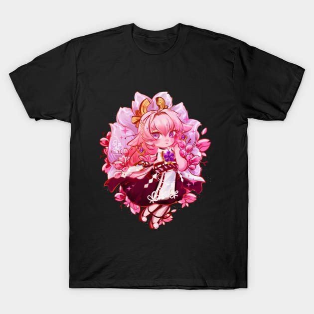 Yae Miko Genshin Impact T-Shirt by Roy The Art